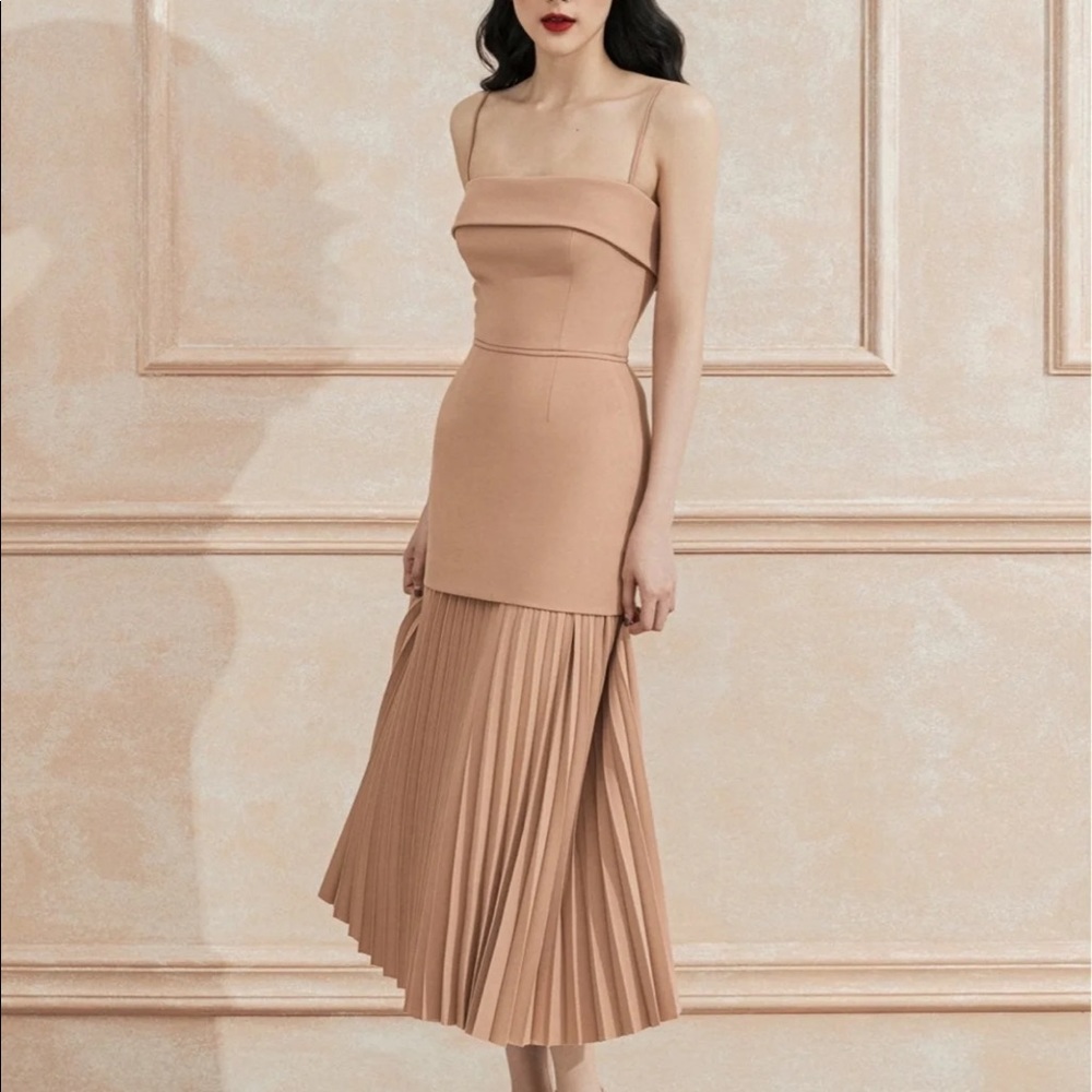 LANE JT - LAURENT PLEATED MIDI DRESS